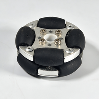 Roue omnidirectionnelle double en aluminium de 48 mm avec 8 rouleaux en nylon PE 360 °   Charge utile de 3 kg pour robot AGV
