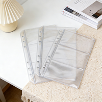Pochette de rangement A6 double face en PVC transparent pour documents, feuilles mobiles, argent, budget, cartes et classement