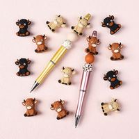 Perles focales 3D en silicone motif Highland et bébé, nouveau design, pour DIY (création de stylos, porte-clés, colliers, bijoux) et accessoires de stylo