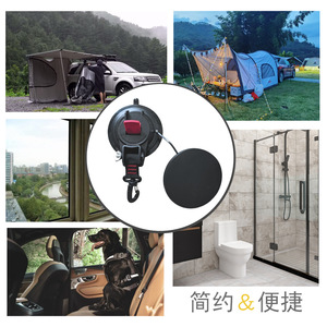 Cuerda telescópica para acampar al aire libre, hebilla de montañismo, gancho de plástico reforzado para tienda de campaña, ventosa giratoria de 360 grados, portátil - Product Image 3