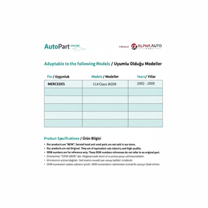 Elevador de Ventanilla Trasera de Plástico para Mercedes CLK Clase W209 (Derecho) - Hecho en Turquía - Product Image 1