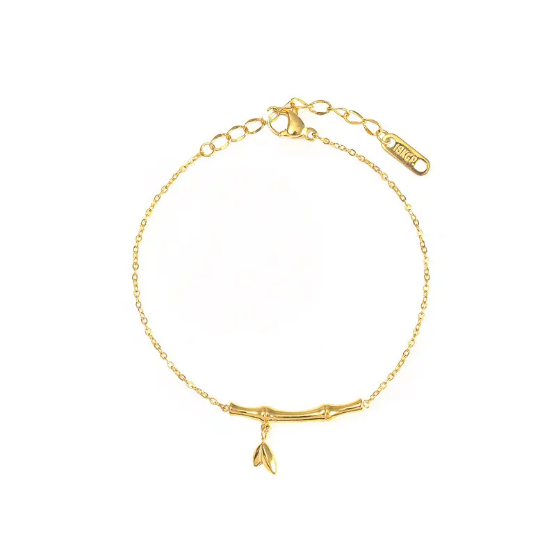 Simple Gold Filled Bamboo Stainless Steal Adjustable Bracelet Designs Women Simple Korean Style For Girls