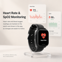 Montre connectée de sécurité IP67 4G GPS pour personnes âgées avec détection de chute, alarme SOS, moniteur de fréquence cardiaque et d'oxygène sanguin, anti-perte et géolocalisation