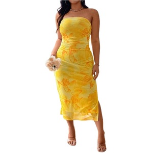 Vestido <span class=keywords><strong>Maxi</strong></span> <span class=keywords><strong>de</strong></span> <span class=keywords><strong>Verano</strong></span> con Estampado <span class=keywords><strong>de</strong></span> Plantas y Flores, Cuello Halter Sexy y Cintura Alta para Mujer <span class=keywords><strong>de</strong></span> Tallas Grandes, Estilo Europeo y Americano - Product Image 5