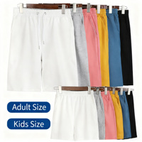 Pantalones Cortos Casuales de Algodón Puro de 280g al por Mayor, Pantalones Cortos de Playa de Color Sólido para Hombre y Mujer, Pantalones Capri, Pantalones de Longitud Media