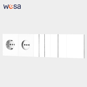 Thiết kế mới màu trắng hiện đại đa chức năng EU tiêu chuẩn Châu Âu 1/2/3 gang tường điện cảm ứng ánh sáng thông minh đẩy nút chuyển đổi ổ cắm - Product Image 1