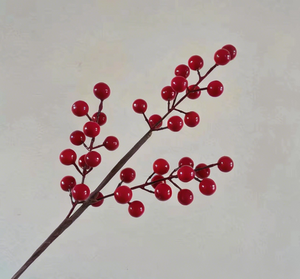 เบอร์รี่ประดิษฐ์ตกแต่งคริสต์มาสเบอร์รี่มหัศจรรย์สีแดงจัดดอกไม้นำโชคสำหรับตกแต่งปีใหม่ - Product Image 5