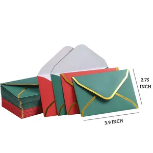 Mini Red Envelopes With Gold Border Custom Gift Card Envelopes Small Christmas Envelope Assorted Color