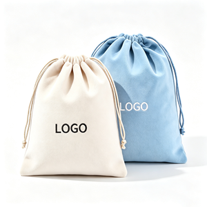 Pochette en velours doux avec cordon de serrage, logo imprimé personnalisé, sac cadeau en velours pour emballage et rangement de boucles d'oreilles, colliers et bijoux - Product Image 3