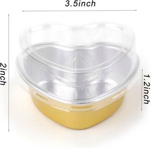 Custom Disposable Aluminum Baking <b>Pans</b> PP Plastic Lid Golden Color 100mL Capacity Food Grade Cake Cup Tray for Dessert Baking - Product Image 2