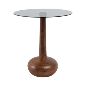 Tavolino con piano in vetro, moderno, rotondo, da salotto, per camera da letto, soggiorno, decorazione per la casa - Product Image 4