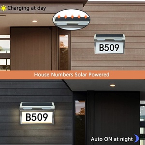 Lumière d'adresse solaire extérieure IP65 en acier inoxydable à LED, température de couleur réglable, résistante à l'eau, panneau mural pour numéro de maison - Product Image 4