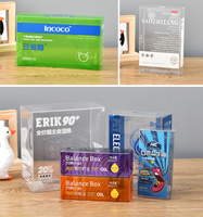 Boîte cadeau carrée pliante en plastique PVC transparent avec logo personnalisé