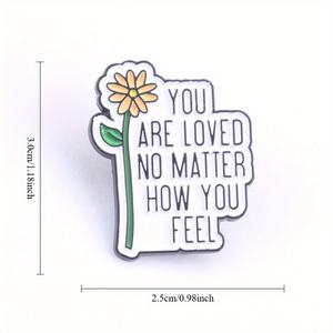 เข็มกลัดรักการรักษา-"คุณเป็นที่รักไม่ว่าคุณจะรู้สึกอย่างไร" ด้วยสีเหลือง - Product Image 4