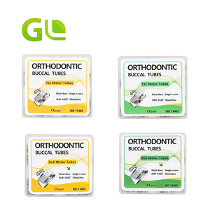 Fabrika GL yüksek kalite diş ortodontik bukkal tüp 1st/2nd Molar Bondable Roth/MBT 0.022/0.018 Mesh baz tek tüpler - Product Image 1