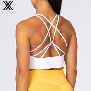 Barato <span class=keywords><strong>Sujetador</strong></span> de <span class=keywords><strong>lactancia</strong></span> de correas Cruz aptitud sexy yoga blanco condole cinturón deportes bra - Product Image 4