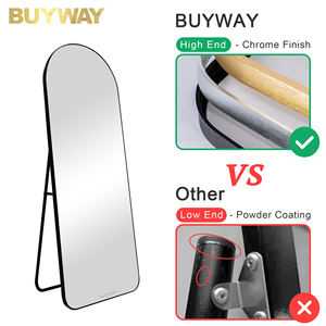 Miroirs de sol sur pied Miroir complet <span class=keywords><strong>en</strong></span> verre trempé arqué Miroir mural pleine longueur Dressing Mirror Ménage personnalisé - Product Image 4