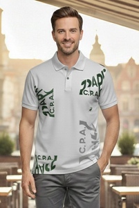 Chemise polo blanche en polyester avec impression par sublimation. fabriqué en micro-polyester 145-150 g/m² - Product Image 6