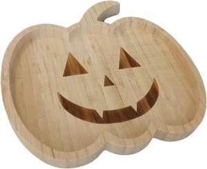 Piatto da Cena in Legno Fatto a Mano con Decorazioni di Halloween: Zucca, Pipistrello, Fantasma, Ragnatela, <span class=keywords><strong>Mummia</strong></span>, Croce - Product Image 1