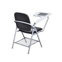 Chaise de bureau moderne en maille avec tableau d'écriture, bureau pliable pour ordinateur, tableau de réunion du personnel, matériau en cuir