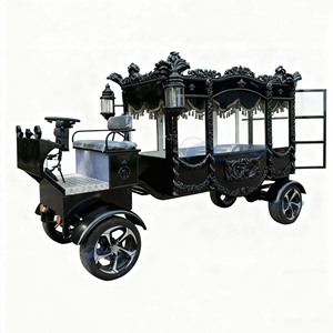 Cercueil électrique noir, carrosse funéraire moderne noir, carrosse funéraire antique en verre, chariot funéraire électrique - Product Image 1