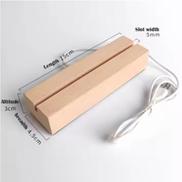 Base de lumière LED rectangulaire en bois massif longue bande veilleuse pour chambre à coucher décoration de la maison usine en gros 7 couleurs acrylique 5V pour les chambres
