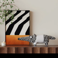 Décoration de table de bureau sans cadre, abstraite géométrique de luxe, tableau d'art noir et blanc, peinture moderne pour armoire d'entrée