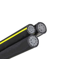 Câble aérien ABC, câble en faisceau 3 phases + neutre, câble en aluminium toronné isolé XLPE, IEC 60228 3X95+70mm2