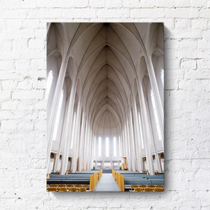 Tableau mural sur toile 3 panneaux <span class=keywords><strong>style</strong></span> gothique cathédrale, peinture imprimée monochrome neutre pour salon, bureau, décoration intérieure - Product Image 3