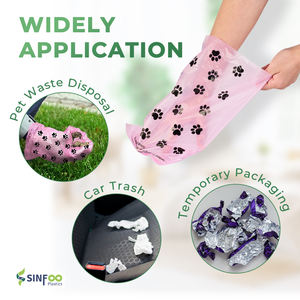 Sacos de Lixo para Cães Biodegradáveis Personalizados de Fábrica, Coloridos Rosa, Ecológicos e Perfumados, com Dispenser - Product Image 3