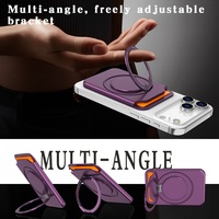 Dompet Kartu Magnetik Ultra Tipis MagSafe PC Hard Shell dengan Cincin Putar Penyangga dan Pegangan Jari untuk Ponsel