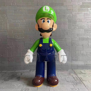 Figura de Mario de Tamaño Real en Resina de Fibra de Vidrio, Juguete Infantil de Dibujos Animados, Escultura Pop Art para Tienda de Videojuegos - Product Image 3