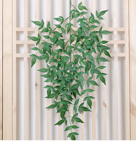Hojas de <span class=keywords><strong>Nandina</strong></span> Artificiales Realistas al por Mayor, Ramas Decorativas de Hoja de Arce para Jardín, Adorno de Pared para Interiores, Alta Simulación Otoñal - Product Image 4