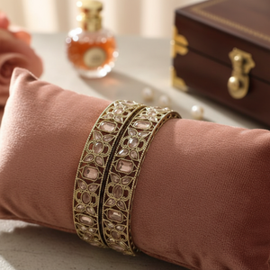 Elegant <b>Gold</b> Plated 11151720LC_2.4 Crystal Bracelets & <b>Bangles</b> <b>Set</b> Luxurious 2.4mm Crystal Stone <b>Bangles</b> - Product Image 3