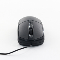 Mouse Optik USB Berkabel 3D Hitam Murah, Ergonomis, Tahan Air, untuk Bisnis dan Kantor, dengan Logo Kustom Stok Tersedia