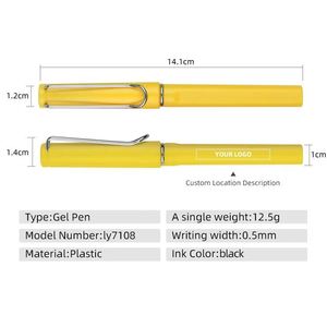 Ensemble de stylos gel personnalisés avec logo, stylo à encre noire 0,5 mm, corps en plastique, pour bureau, école, promotion, éducation, cadeau, stylo-plume - Product Image 4