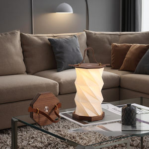 ओम/गंध 2025 उच्च गुणवत्ता वाले नए लकड़ी के उत्पाद फोल्डिंग पेपर लैंप रचनात्मक टेबल लाइट नाइट लाइट होम सजावट प्रचार दिवस उपहार - Product Image 1