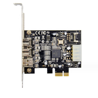 3-Port PCIE ke 1394 kartu dengan Firewire 1394B & 1394A TI XIO2213A Chipset dalam persediaan