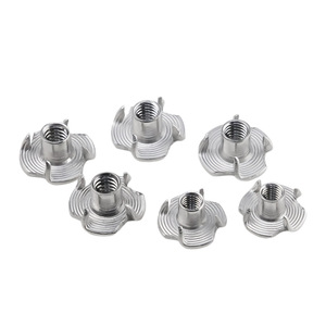 304 Stainless Steel Furniture Nuts M4 M8 3/8 Inch Four Prong Claw Shape For Wood Applications - Product Image 1
