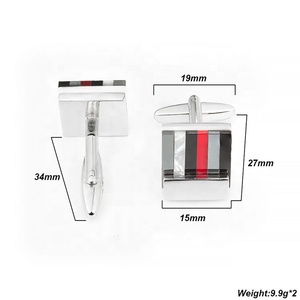 Boutons de manchette carrés en émail de Style français, haute qualité, vente en gros - Product Image 2