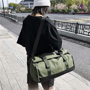 Bolsa de Lona de Gran Capacidad para Viaje, Bolsa de Gimnasio Impermeable con Cierre Enrollable para Hombres y Mujeres, Bolsa Deportiva de Hombro para Entrenamiento y Fitness - Product Image 1