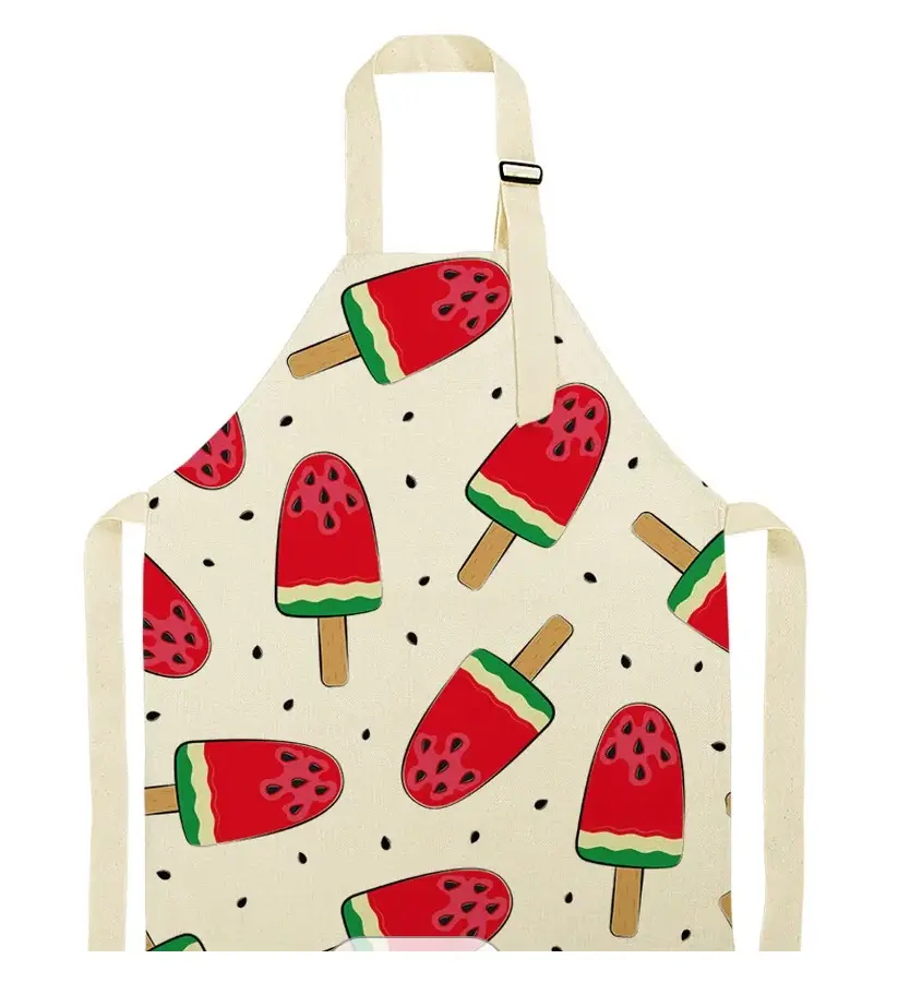 Customized New Print Pattern Digital printing eco-friendly cotton linen kitchen apron For Baby kids apron Competitive Price