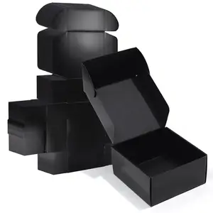 Wholesale customized fold shipping boxes custom logo paper packaging box corrugated black mailer boxes for perfume gift