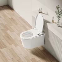 WC commercial mural de luxe avec réservoir intégré, siphon en P, télécommande, siège allongé chauffant – Accessoire de salle de bain commercial