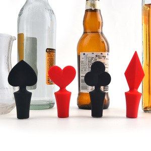 Bouchons de bouteille de <span class=keywords><strong>vin</strong></span> en Silicone, logo personnalisé, créatif poker, bouteille de <span class=keywords><strong>vin</strong></span> sans fuite, conservation de la fraîcheur, scellant, bouchons de fermeture de Champagne - Product Image 5