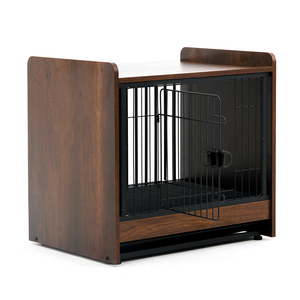 Modern Metal Wooden <strong>Cage</strong> for Pet End Table <strong>Dog</strong> Crate Furniture With Tray - Product Image 3