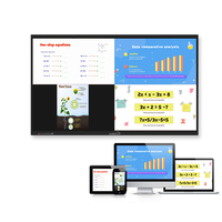 Tableau interactif intelligent à écran tactile LCD pour l'éducation et les conférences, affichage 4K, 65/75/86/98 pouces, 40 points tactiles, cadre en aluminium, Intel