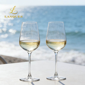 Verres à vin <span class=keywords><strong>de</strong></span> <span class=keywords><strong>Bourgogne</strong></span> Lanques Premium, inspirés <span class=keywords><strong>de</strong></span> la conception européenne, durables, blancs transparents, à long pied, 420 ml, ovales, compatibles lave-vaisselle, pour un usage quotidien à la maison - Product Image 5