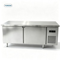 Réfrigérateur sous comptoir haute performance en acier inoxydable, table de préparation réfrigérée pour bars, pubs, salons et équipements de cuisine