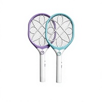 Raquette anti-moustiques LED rechargeable avec batterie au lithium détachable, usage domestique, réglage multi-niveaux, 8-12 heures d'autonomie